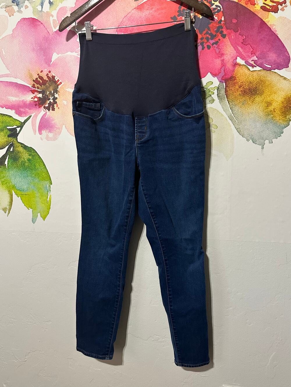 Old Navy Maternity Full Panel Skinny Jeans Women's Size 12 Long Comfort